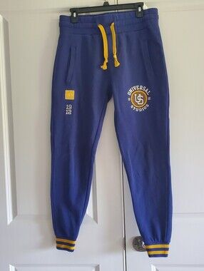 Universal Studios Logo Joggers Blue Yellow Adult Small Fun Theme Park Vibes